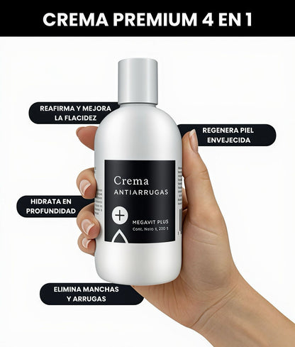 Megavit Plus Cosmética Premium: Tratamiento para Arrugas, Flacidez, Manchas y Reafirmante – 250 ML.