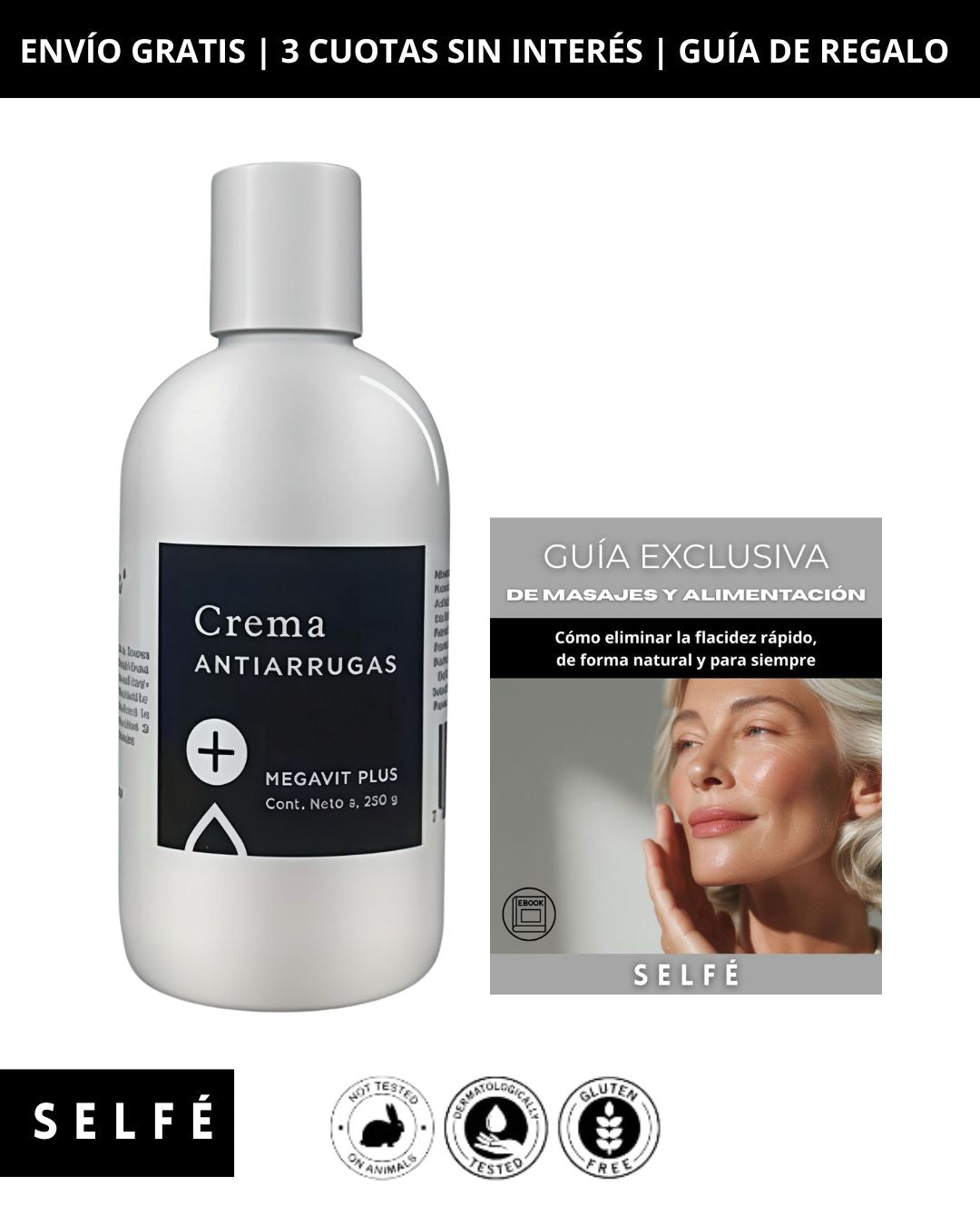 Megavit Plus Cosmética Premium: Tratamiento para Arrugas, Flacidez, Manchas y Reafirmante – 250 ML.